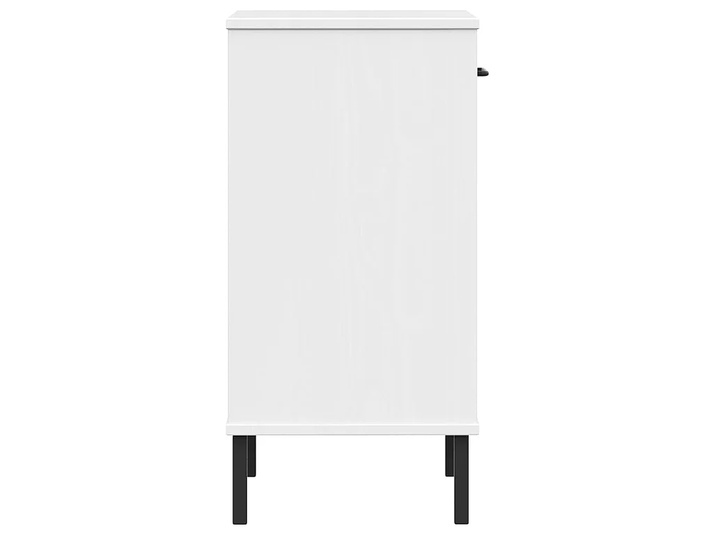 Mobile Consolle Gambe Metallo Bianco Legno Massello Pino OSLO
