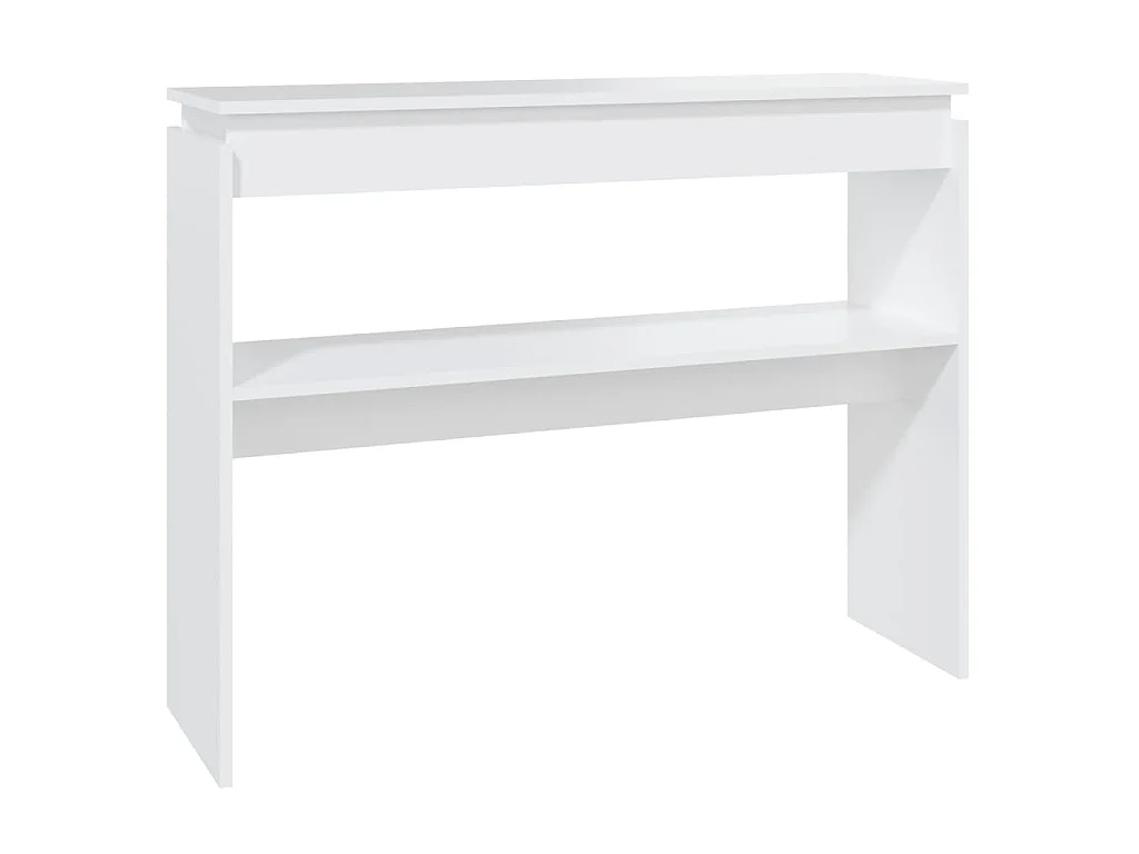 Table console blanc 102x30x80 cm bois d'ingénierie