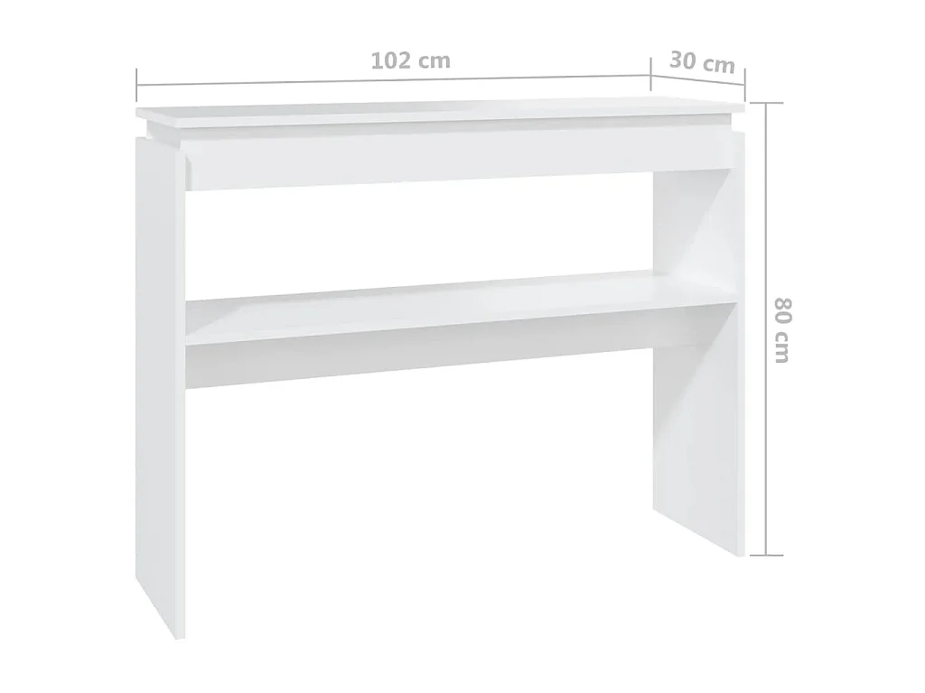 Table console blanc 102x30x80 cm bois d'ingénierie
