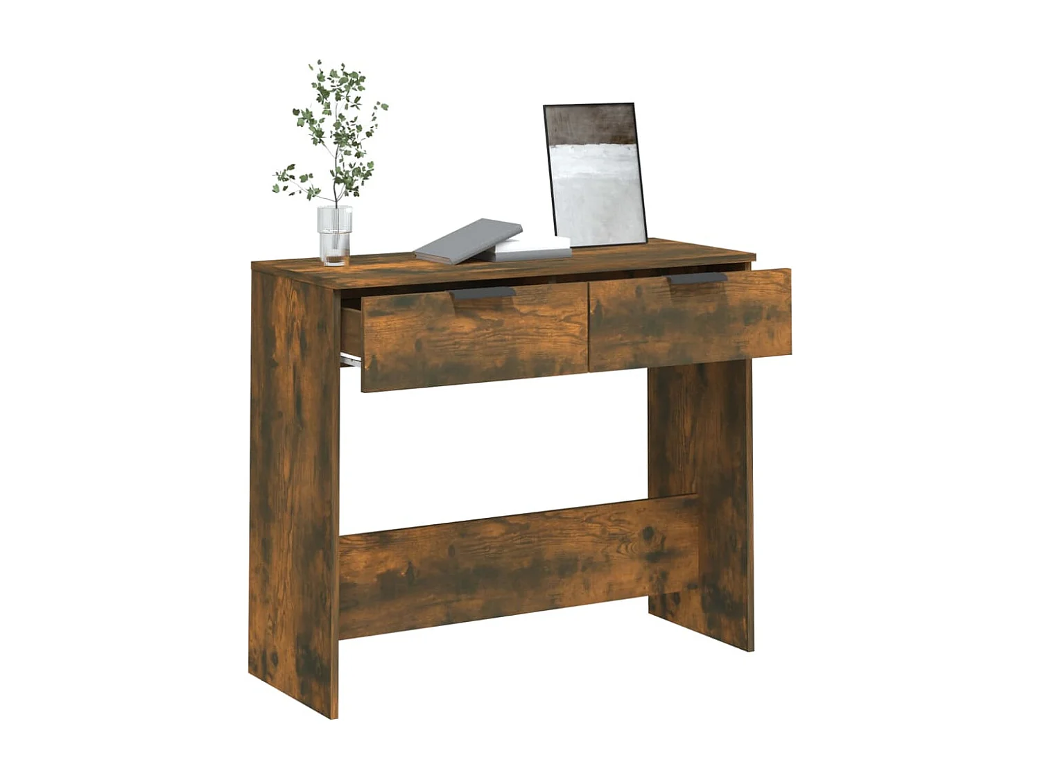 Table console Chêne fumé 90x36x75 cm Bois d'ingénierie