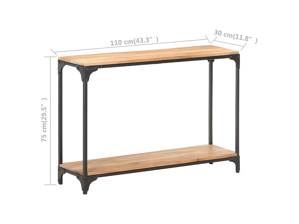 Table console 110x30x75 cm Bois solide d'acacia