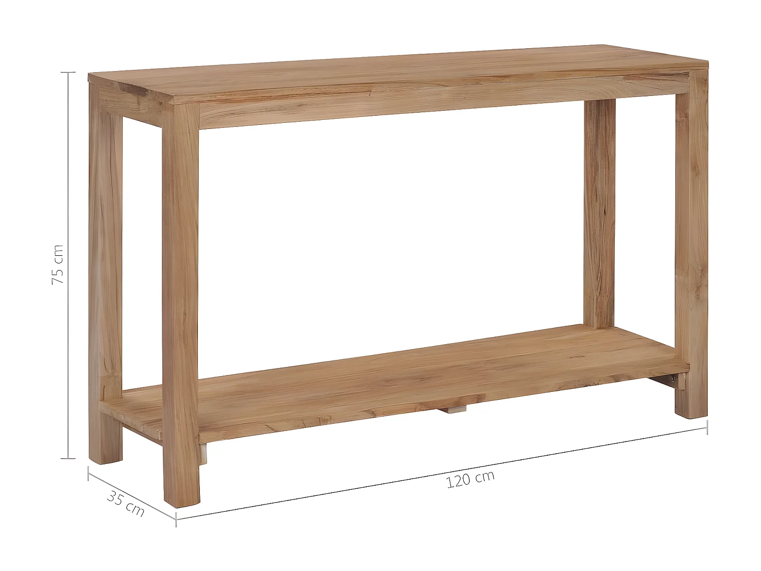 Konsolentisch 120x35x75 cm Teak Massivholz