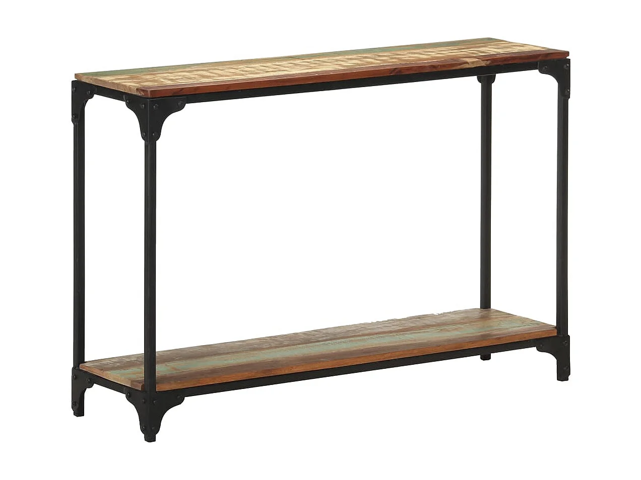 Mesa consola 110x30x75 cm madeira recuperada maciça