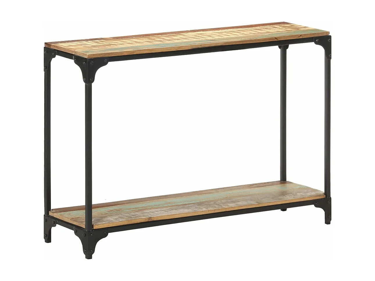 Mesa consola 110x30x75 cm madeira recuperada maciça