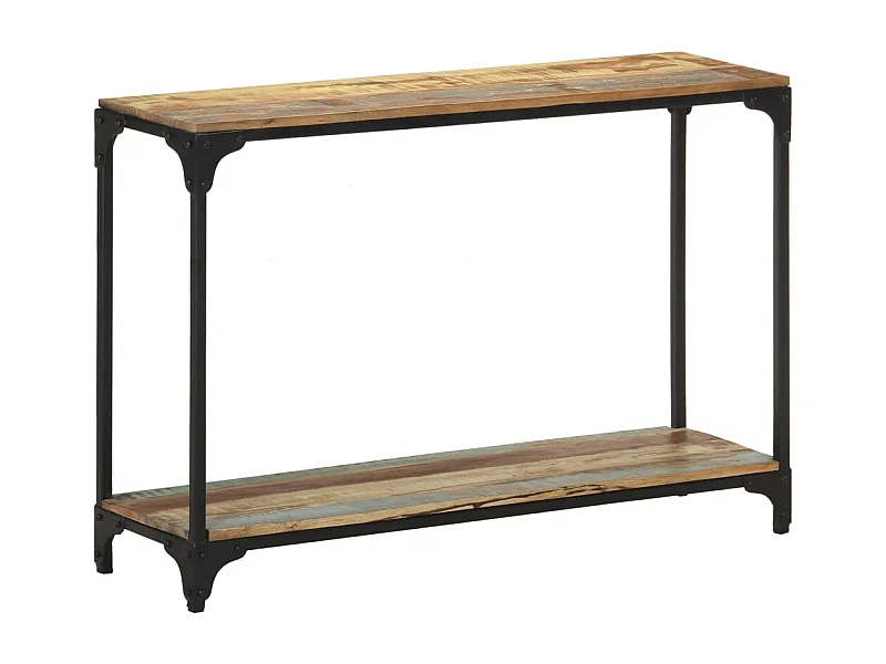 Mesa consola 110x30x75 cm madeira recuperada maciça