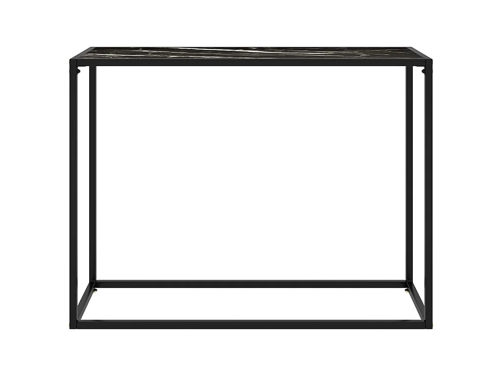 Tavolo Consolle Nero 100x35x75 cm in Vetro Temperato