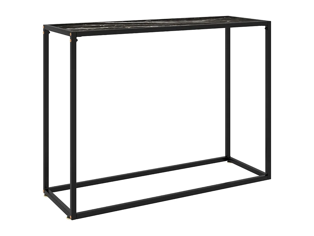 Mesa consola 100x35x75 cm vidro temperado preto