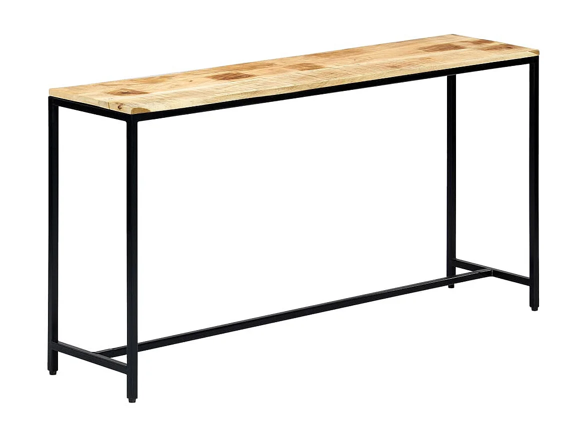 Tavolo Consolle 140x35x76 cm in Legno Massello di Mango Grezzo