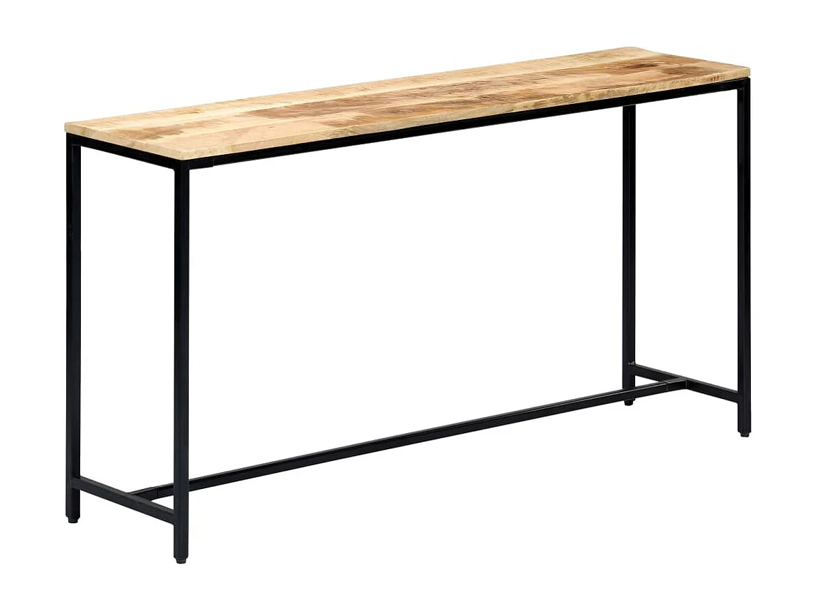 Tavolo Consolle 140x35x76 cm in Legno Massello di Mango Grezzo