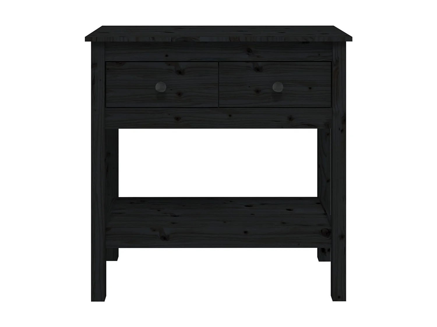 Table console Noir 75x35x75 cm Bois massif de pin