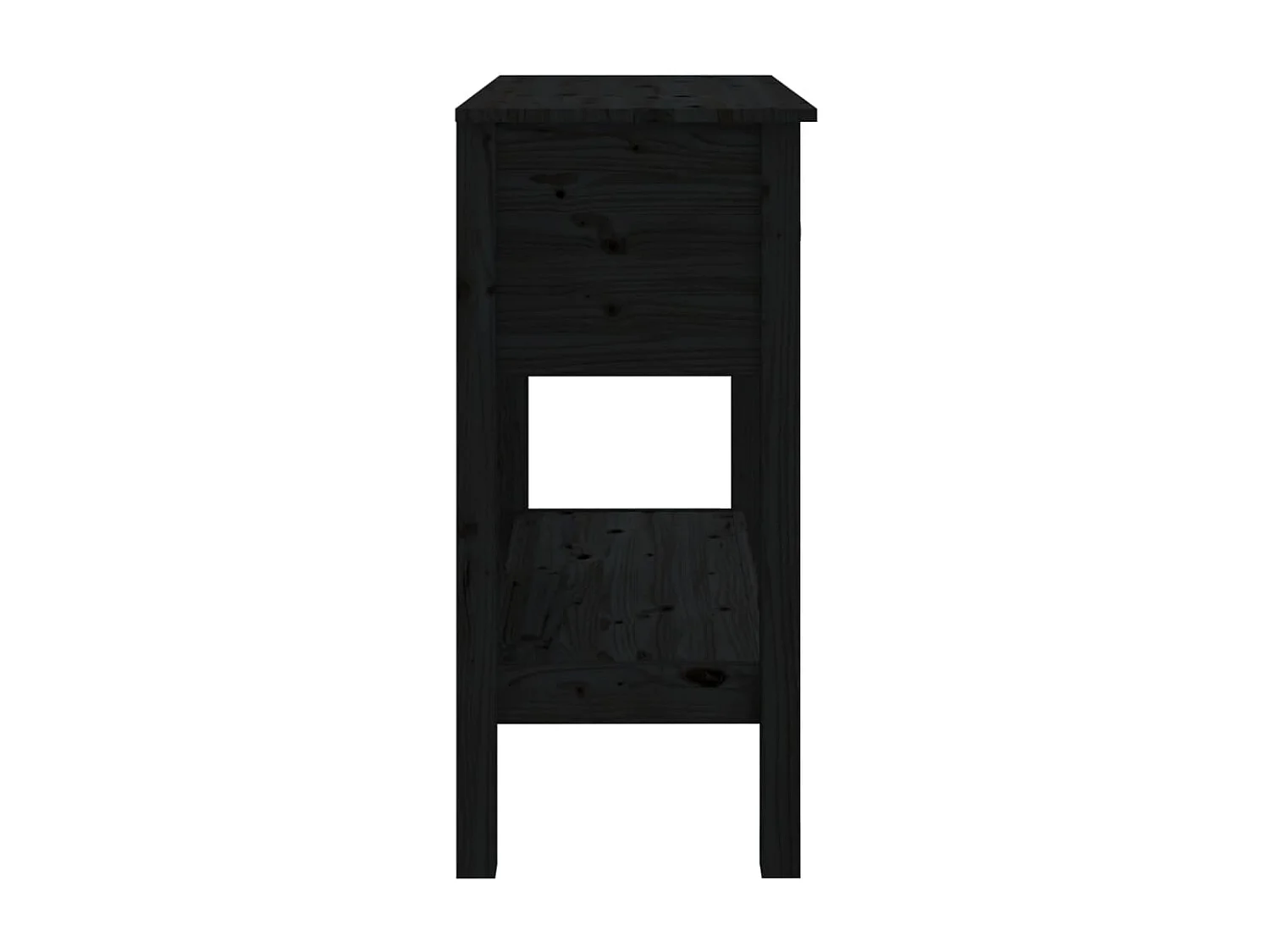 Table console Noir 75x35x75 cm Bois massif de pin