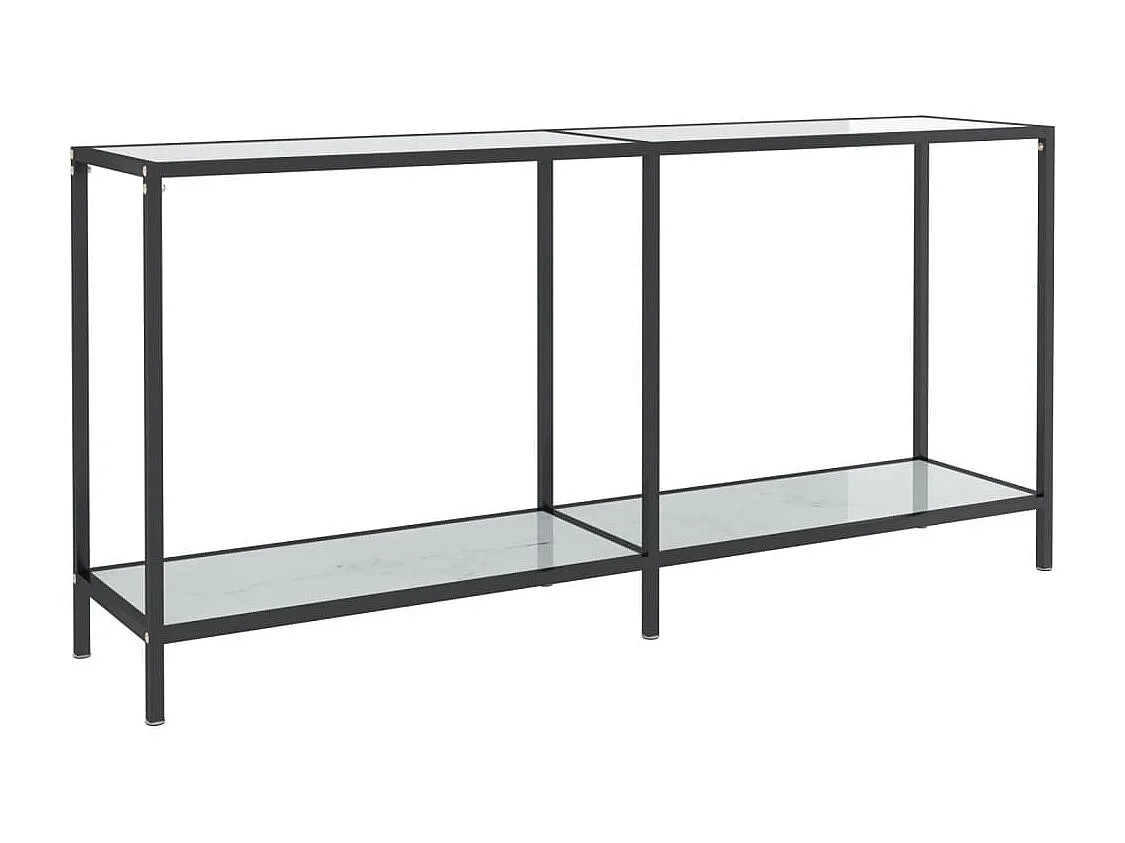 Table console Blanc 160x35x75,5 cm Verre trempé