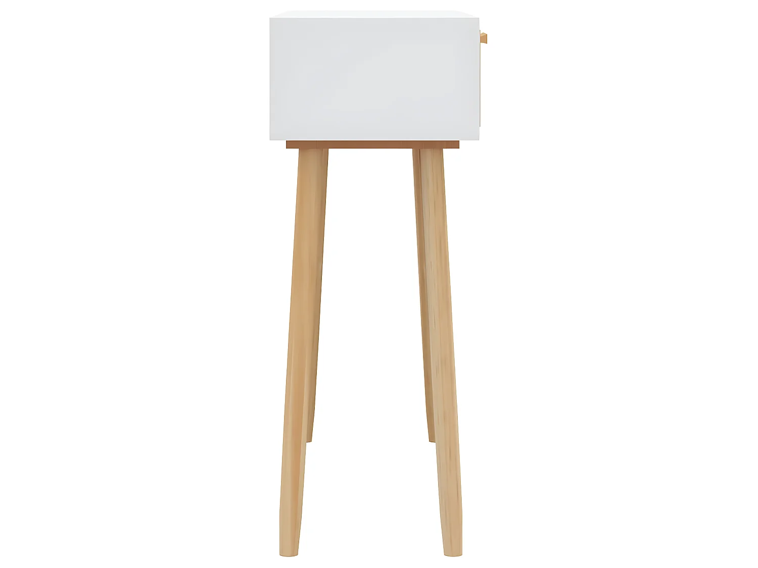 Konsolentisch Weiß 80x30x75 cm Massivholz Kiefer Natur-Rattan