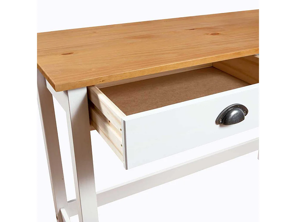 Table console Hill avec 2 tiroirs 110x45x74 cm Pin solide