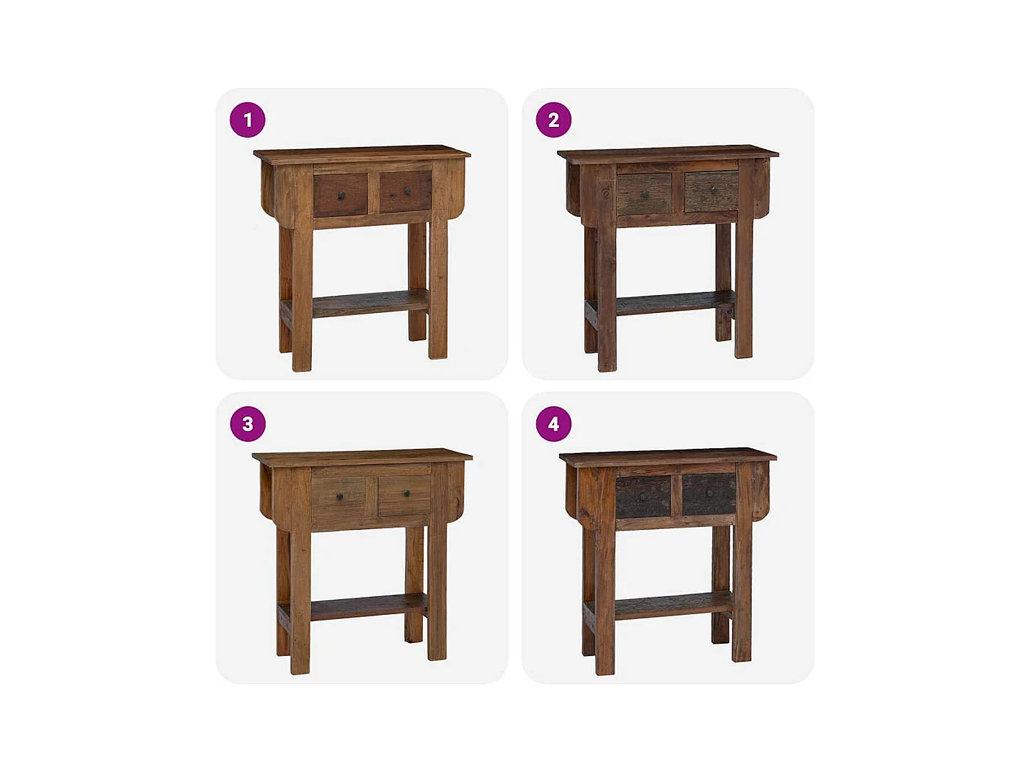 Wandtafel 80x35x80 cm gemengd gerecycled hout