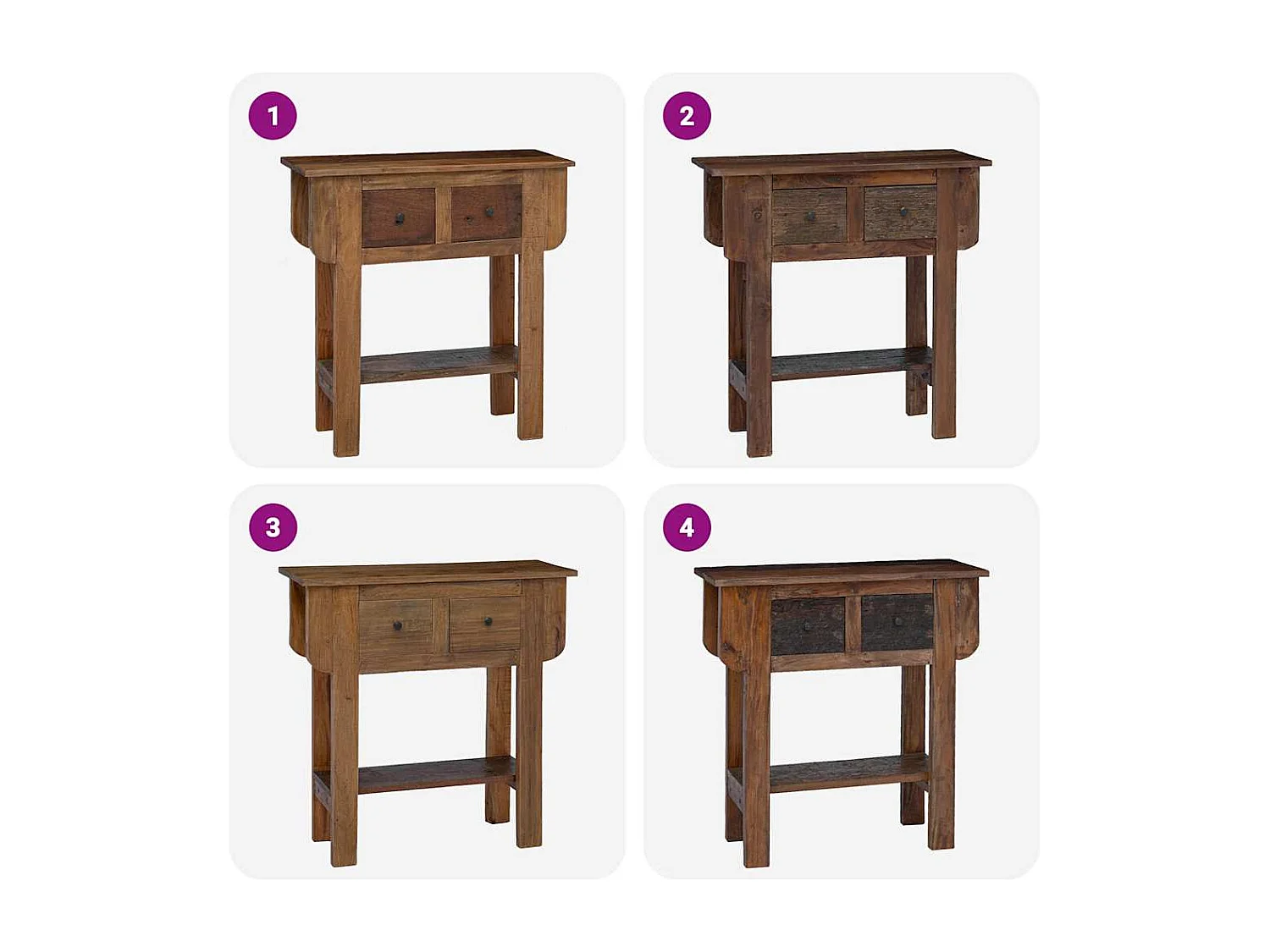 Konsolentisch Gemischtes Altholz 80x35x80 cm