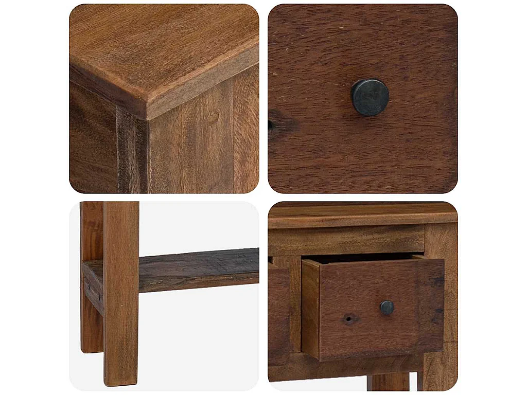Consolle in Legno di Recupero Misto 80x35x80 cm