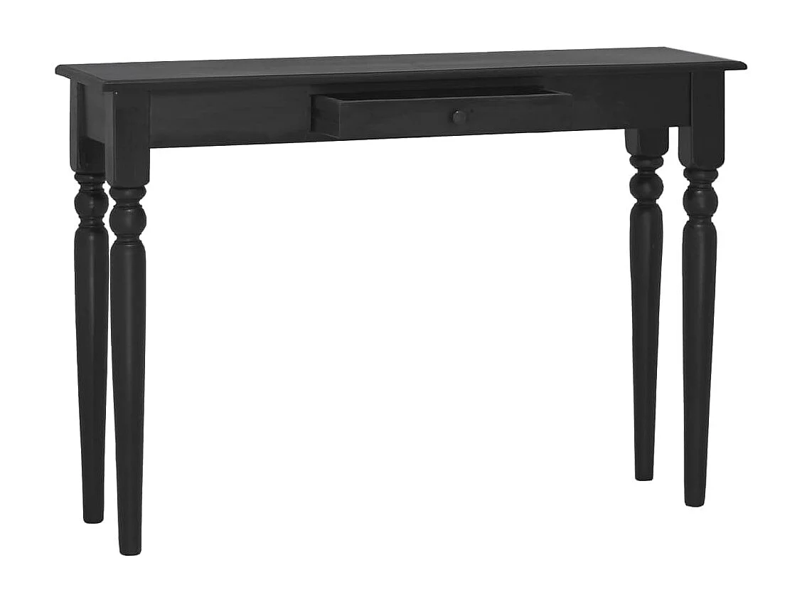 Mesa consola de madera maciza de caoba negro claro 110x30x75 cm
