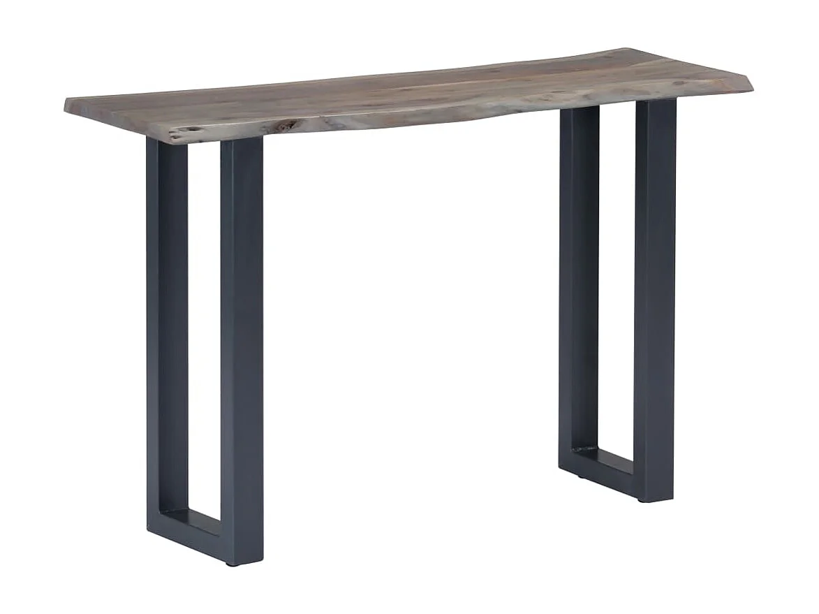 Mesa consola 115x35x76 cm acácia maciça e ferro cinzento