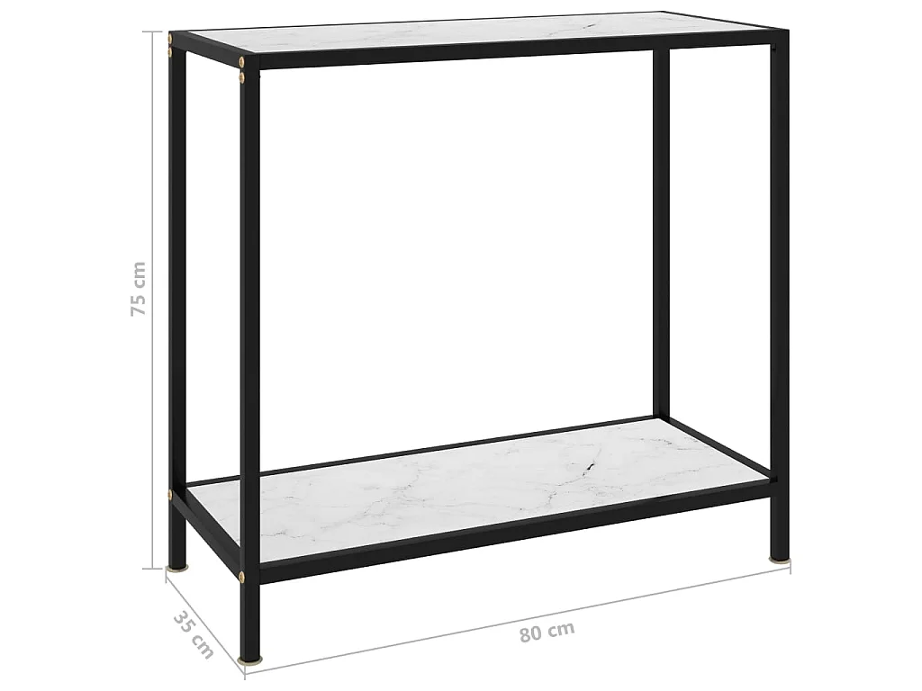 Wandtafel 80x35x75 cm gehard glas wit