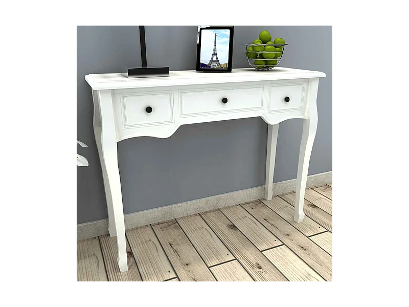 Frisiertisch Konsolentisch mit drei Schubladen Weiß