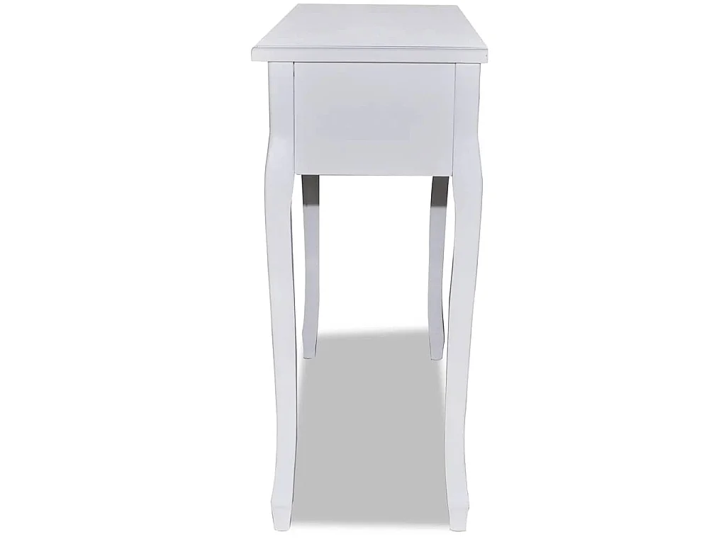 Table de console et coiffeuse avec 3 tiroirs Blanc