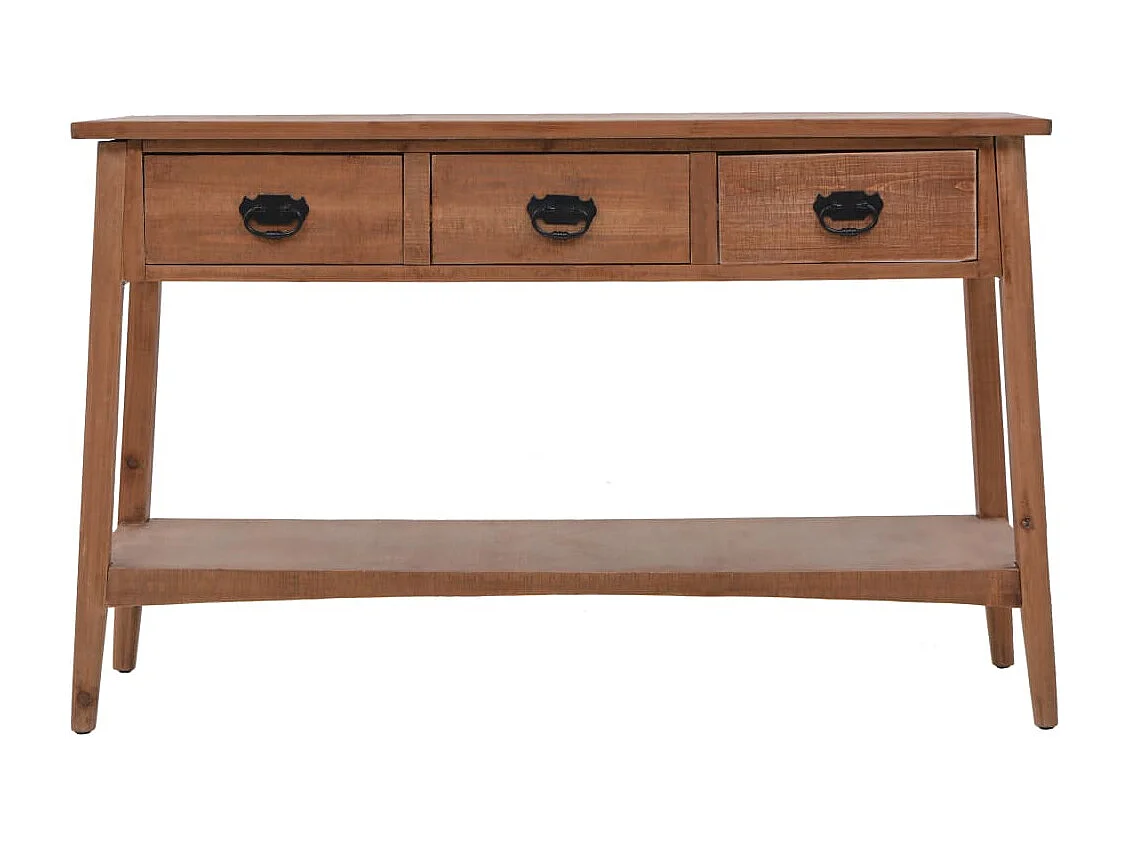 Table console bois de sapin massif 126 x 40 x 77,5 cm Marron