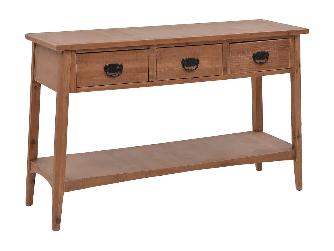 Table console bois de sapin massif 126 x 40 x 77,5 cm Marron
