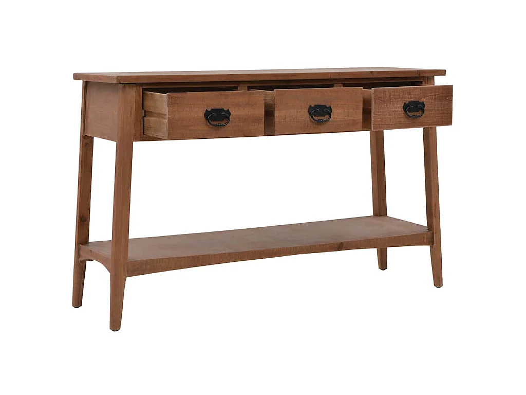 Table console bois de sapin massif 126 x 40 x 77,5 cm Marron