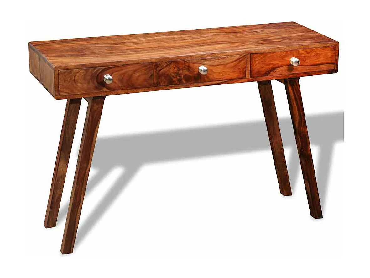 Table console avec 3 tiroirs 76 cm Bois massif