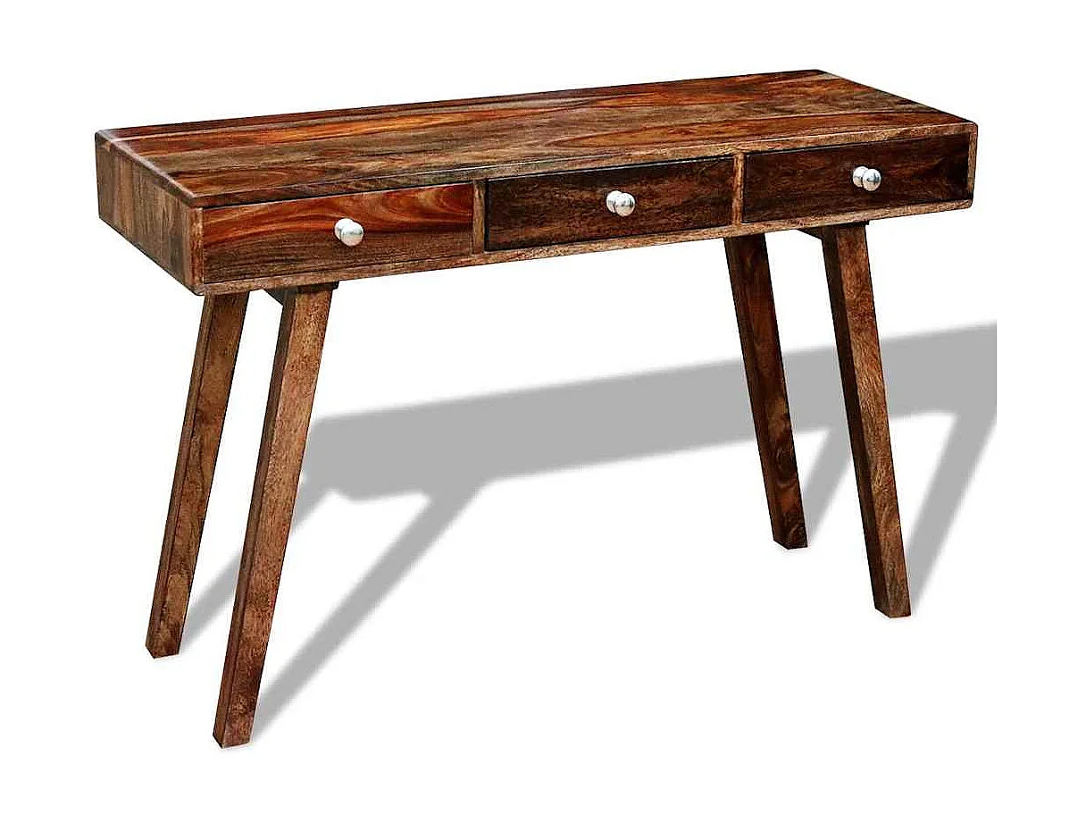Table console avec 3 tiroirs 76 cm Bois massif