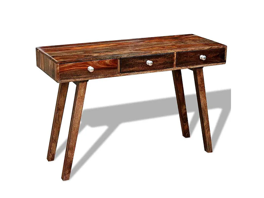 Table console avec 3 tiroirs 76 cm Bois massif