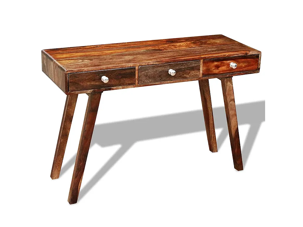Table console avec 3 tiroirs 76 cm Bois massif