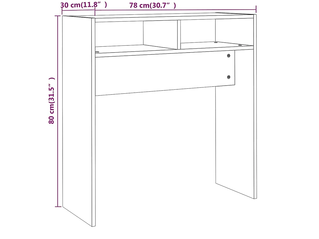 Konsolentisch Grau Sonoma 78x30x80 cm Holzwerkstoff