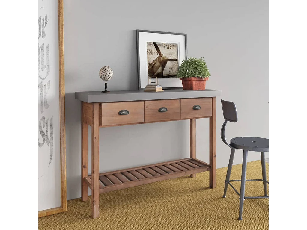 Table console 110x35x80 cm Bois de sapin massif