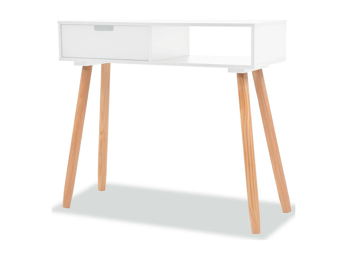 Konsolentisch Kiefernholz Massiv 80 x 30 x 72 cm Weiß