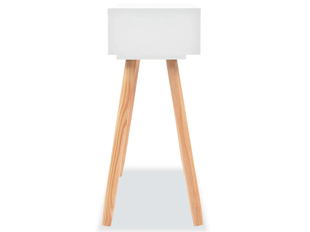 Table console Bois de pin massif 80 x 30 x 72 cm Blanc