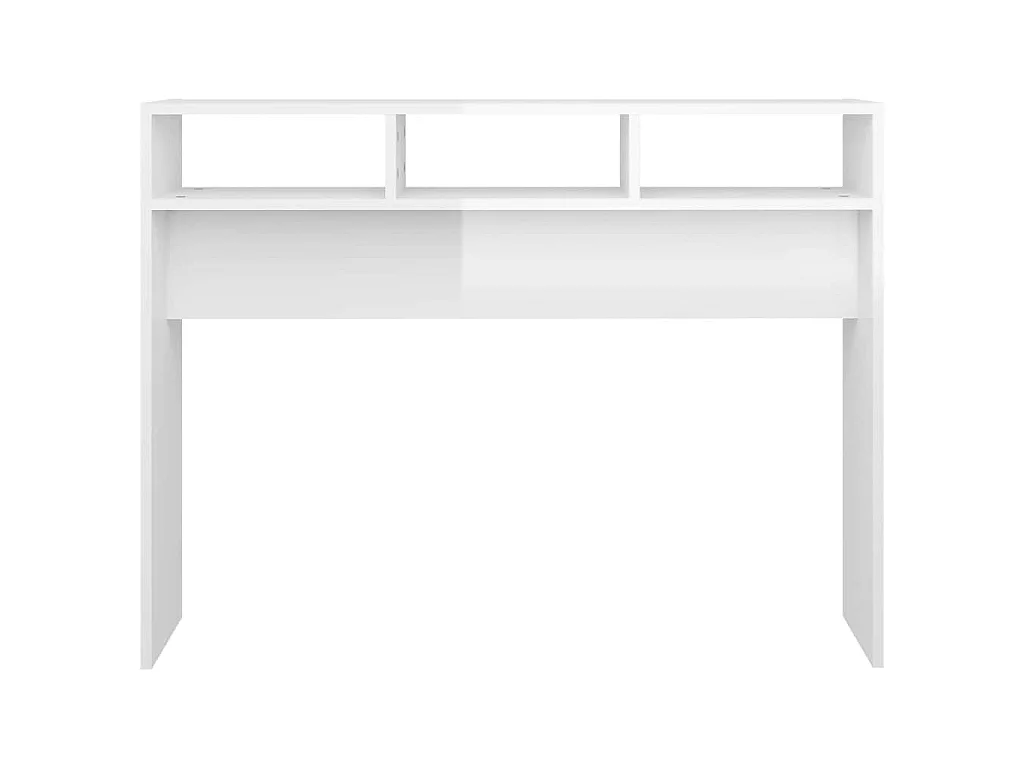 Table console blanc brillant 105x30x80 cm bois d'ingénierie