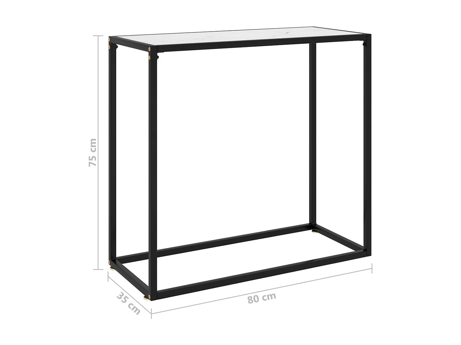 Table console Blanc 80x35x75 cm Verre trempé