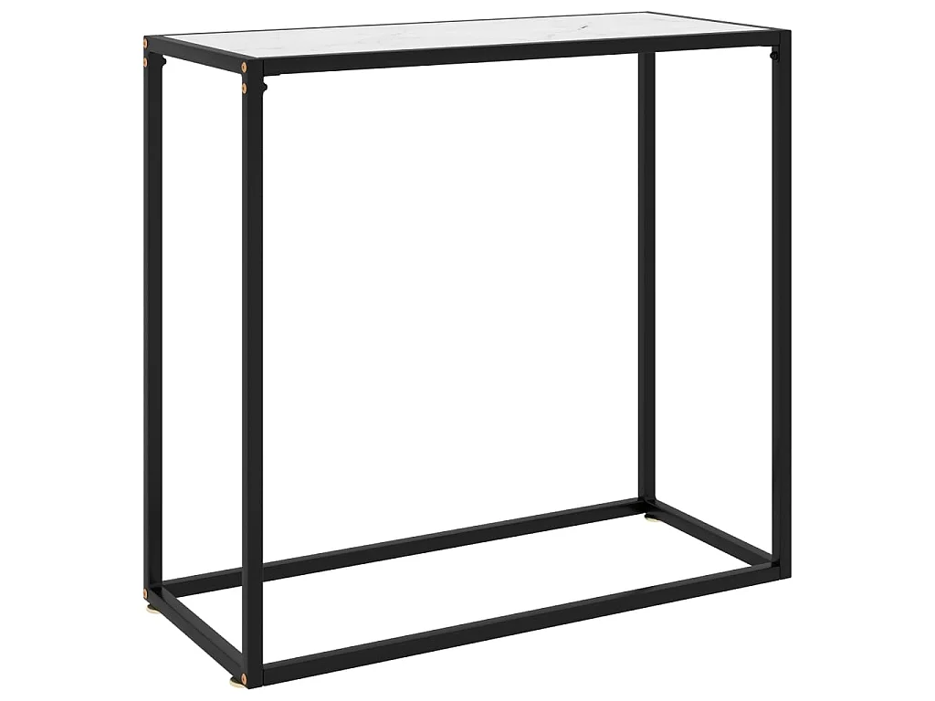 Table console Blanc 80x35x75 cm Verre trempé