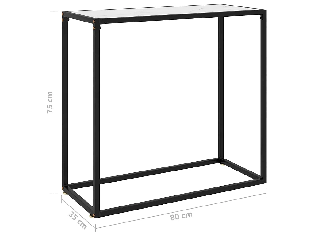 Table console Blanc 80x35x75 cm Verre trempé