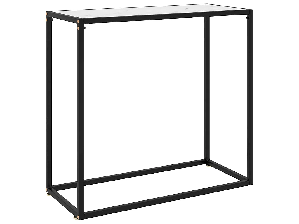 Mesa consola 80x35x75 cm vidro temperado branco