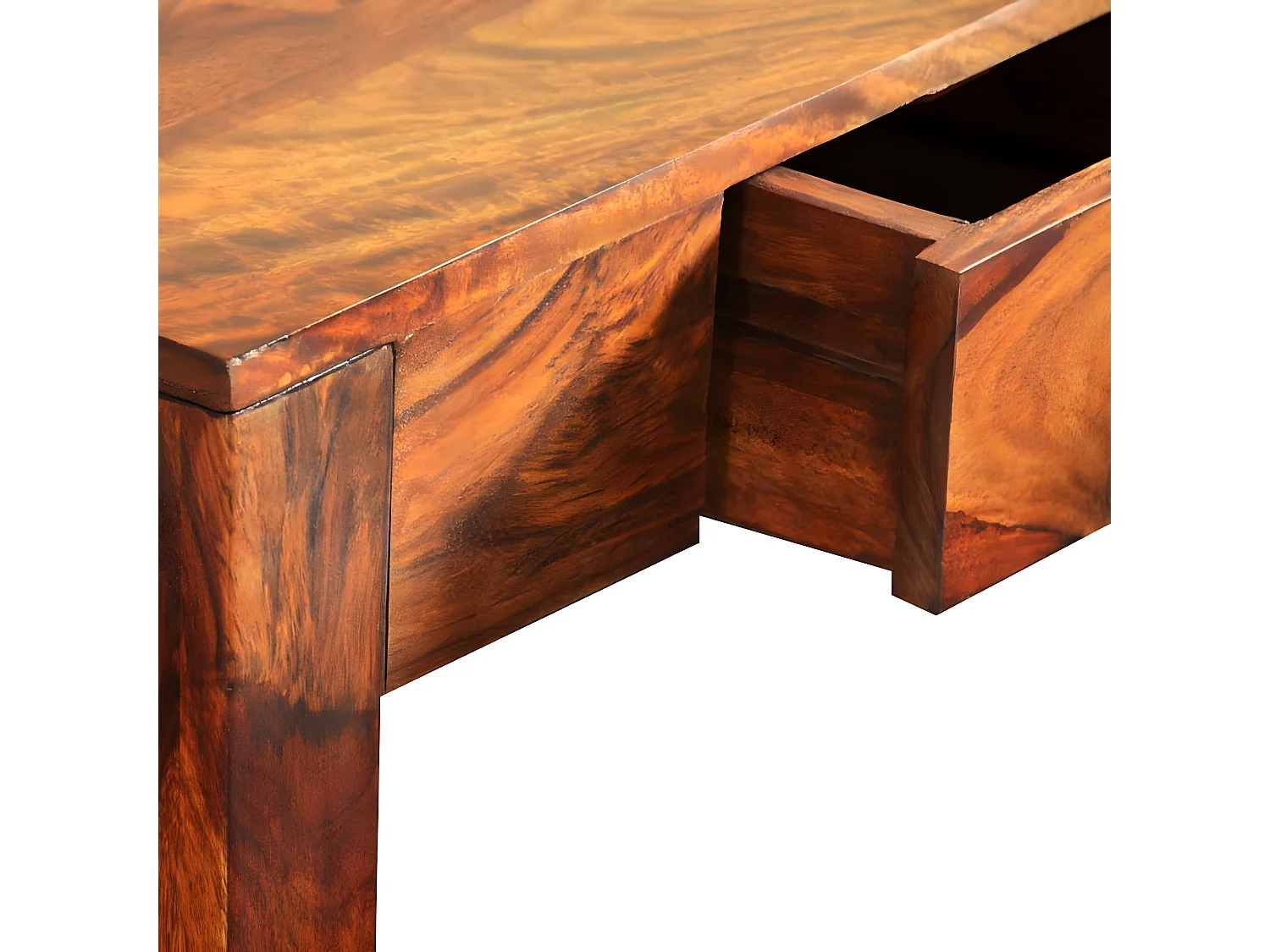 Tavolo Consolle con 3 Cassetti 80 cm Legno Massello di Sheesham