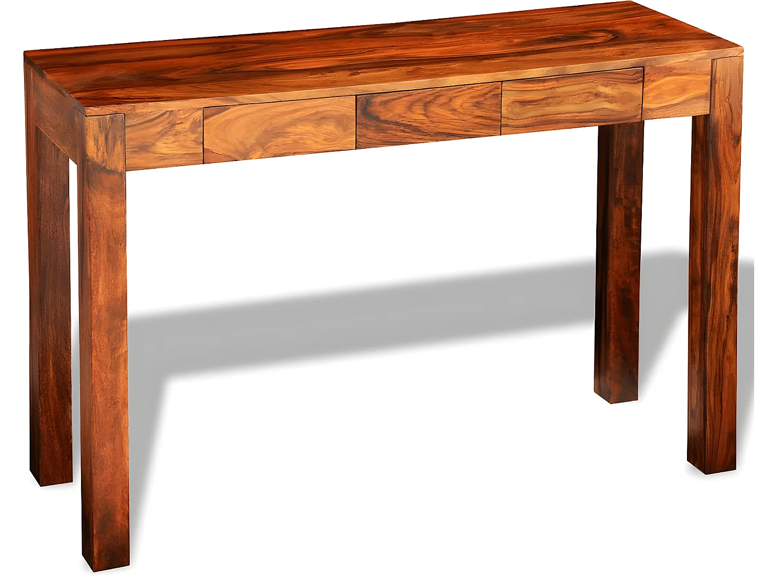 Tavolo Consolle con 3 Cassetti 80 cm Legno Massello di Sheesham