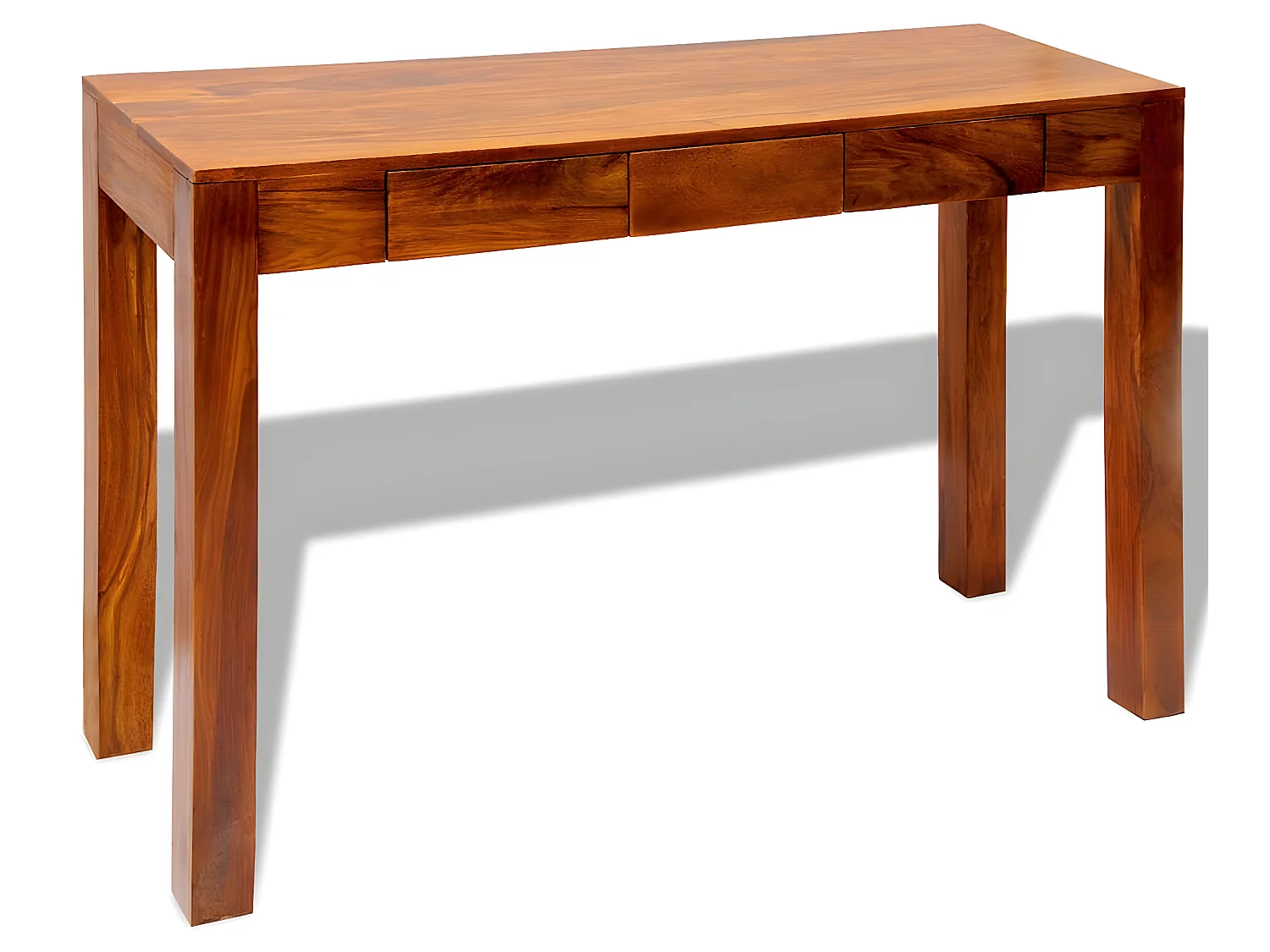 Tavolo Consolle con 3 Cassetti 80 cm Legno Massello di Sheesham