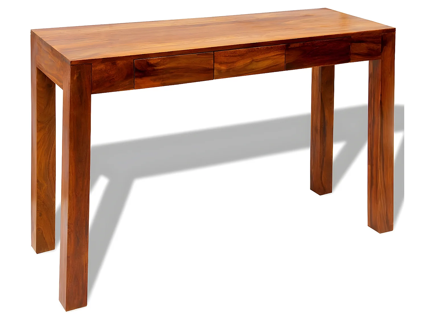 Tavolo Consolle con 3 Cassetti 80 cm Legno Massello di Sheesham