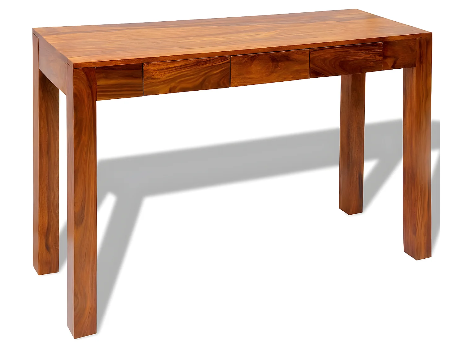 Tavolo Consolle con 3 Cassetti 80 cm Legno Massello di Sheesham