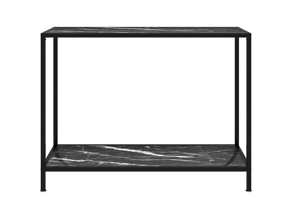 Wandtafel 100x35x75 cm gehard glas zwart