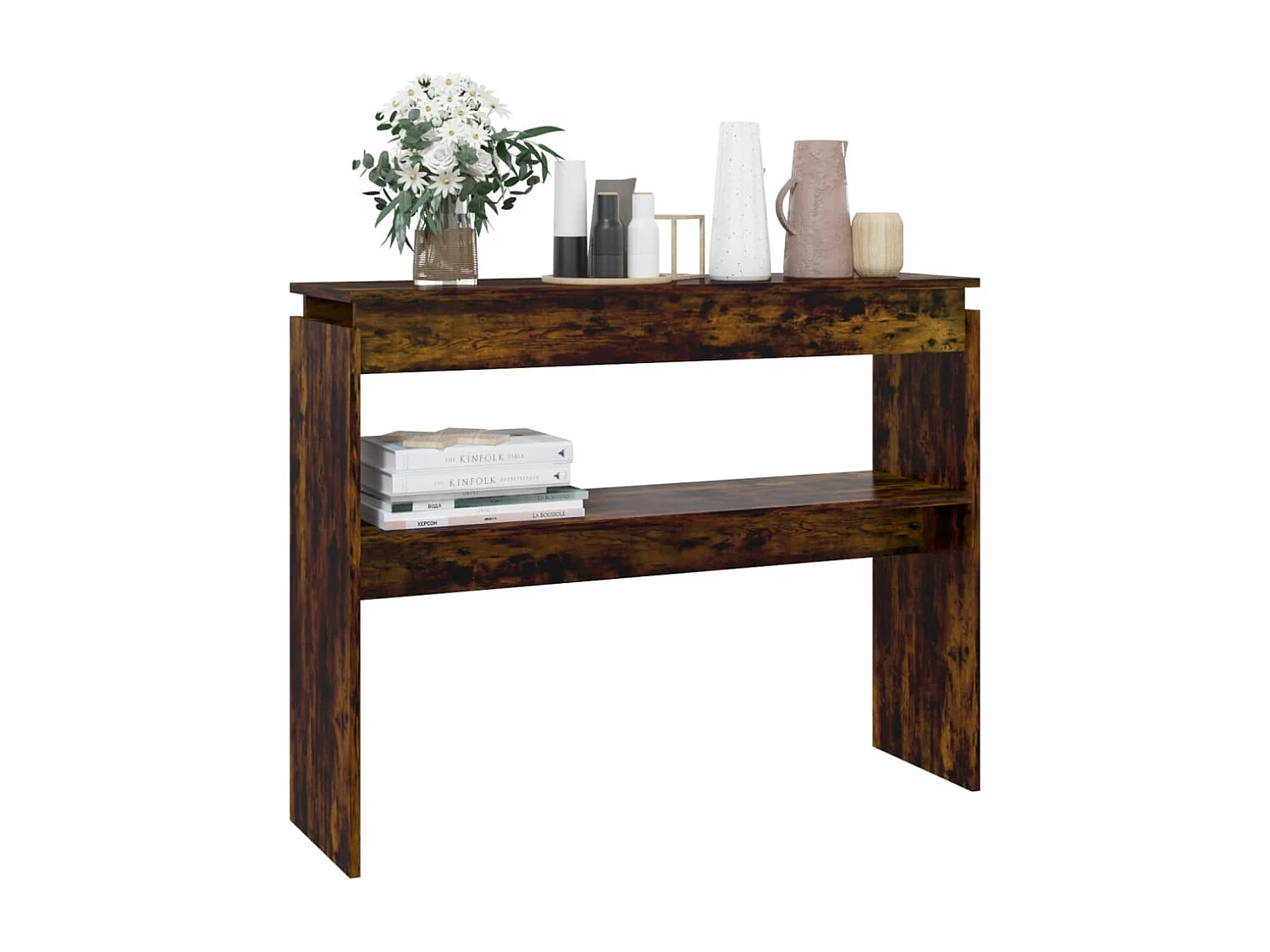 Konsolentisch Räuchereiche 102x30x80 cm Holzwerkstoff