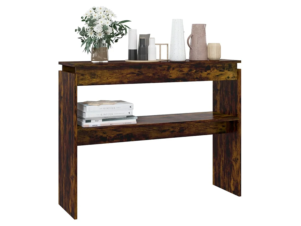 Mesa consola 102x30x80 cm derivados de madeira carvalho fumado